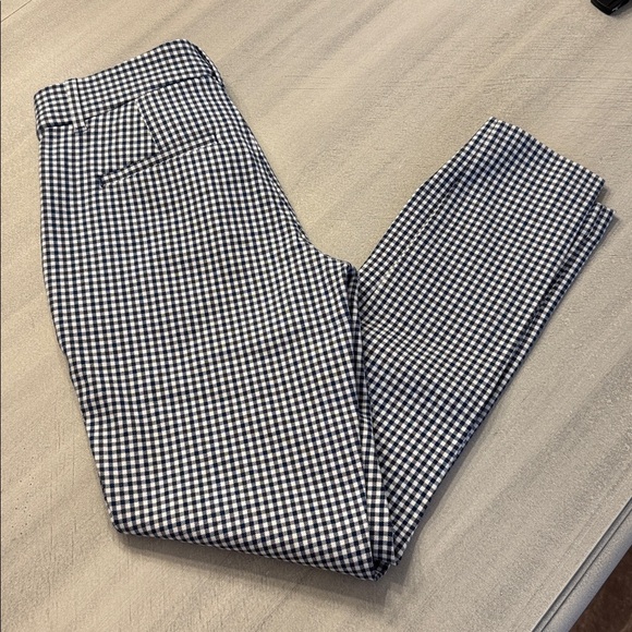 GAP Navy and White Gingham Skinny Ankle Pants - Picture 4 of 6